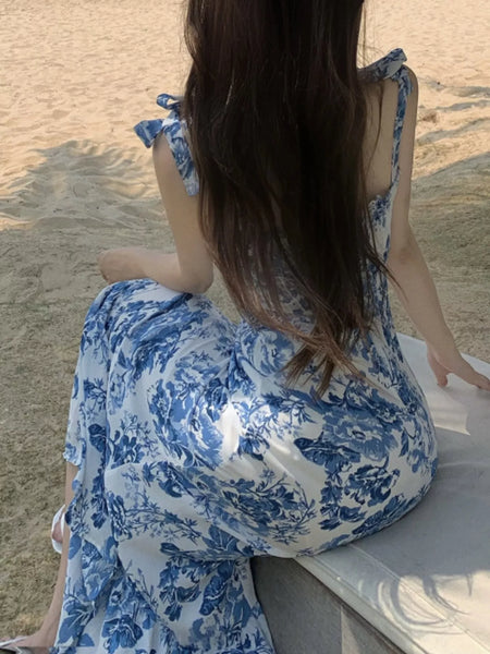 Floral Print Tie-Strap Midi Dress - alternate view 3