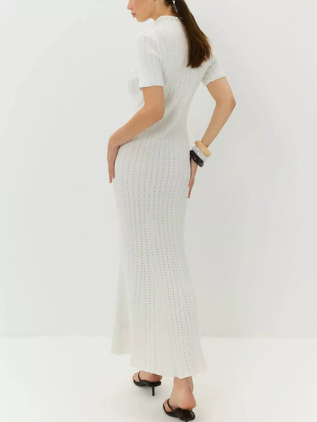 Short Sleeve Knitted Mermaid Dress - alternate view 20