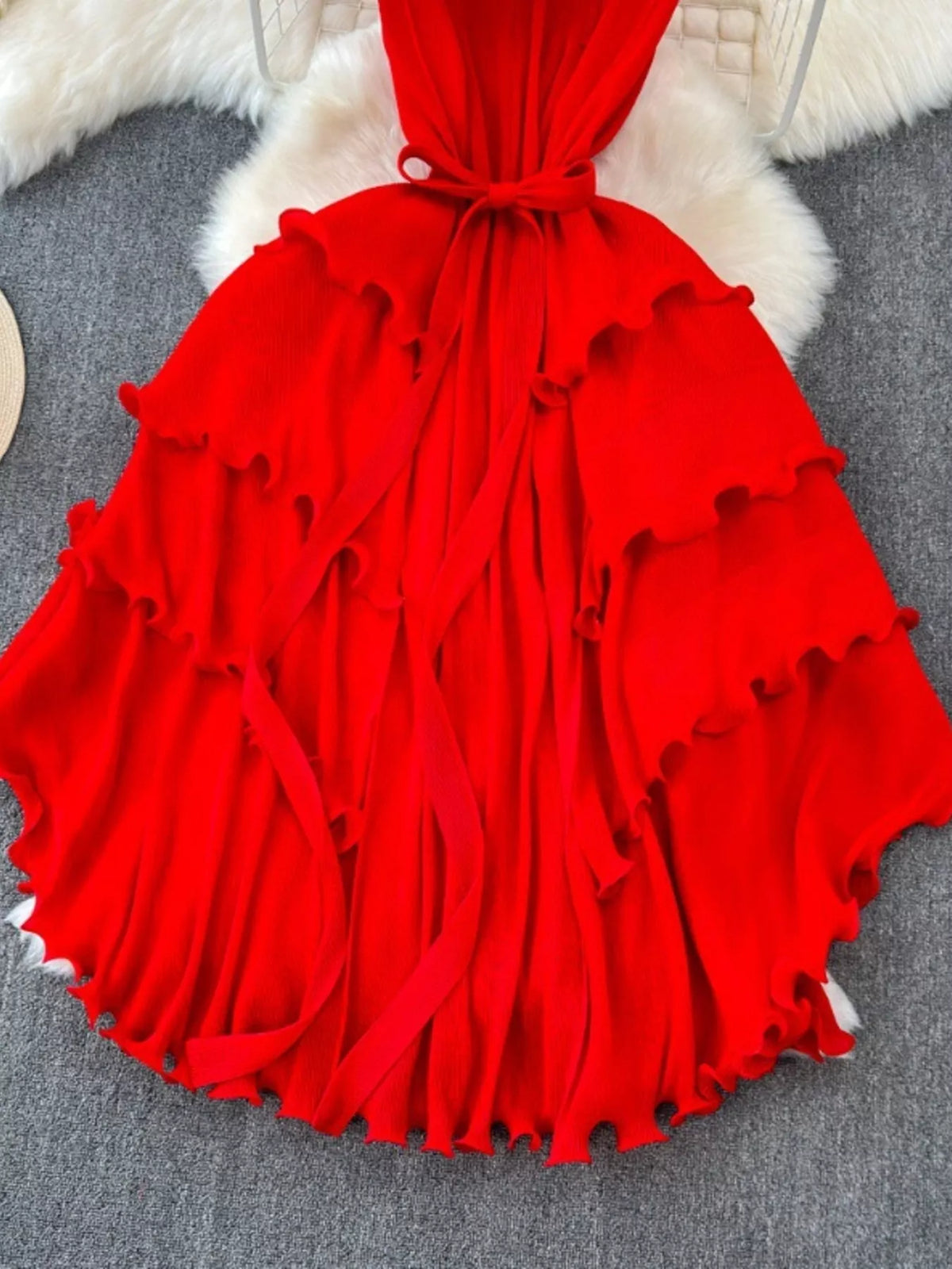 Ruffled Tiered Sleeveless Midi Dress - alternate view 20