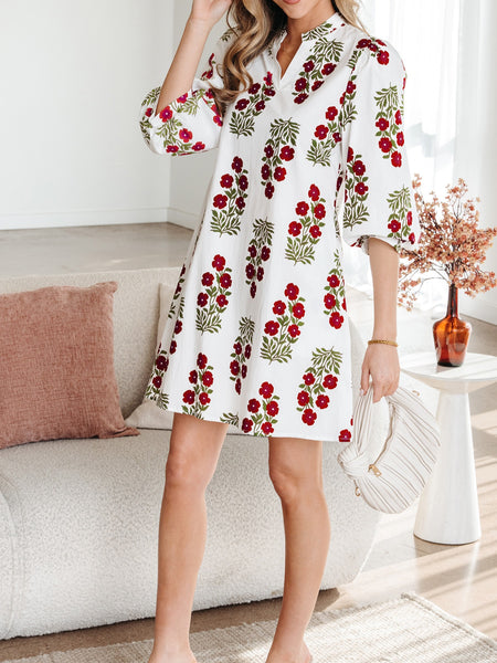 Floral Print Casual Mini Dress - alternate view 1