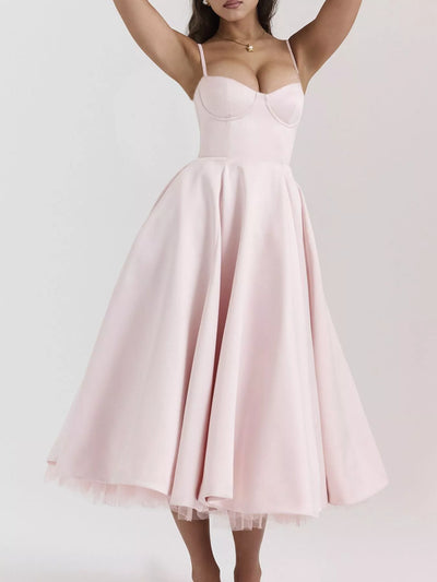 Sweetheart Neck A-Line Midi Dress - alternate view 10
