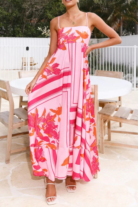Printed Square Neck Cami Maxi Dress - alternate view 18