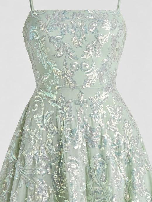 Sequin Square Neck Mini Dress - alternate view 5