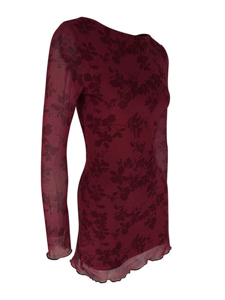 Long Sleeve Bodycon Mini Dress - alternate view 7
