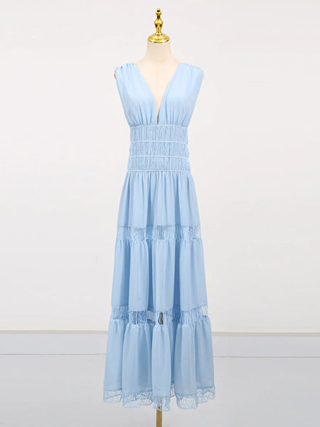 Tiered V-Neck Sleeveless Maxi Dress - alternate view 11