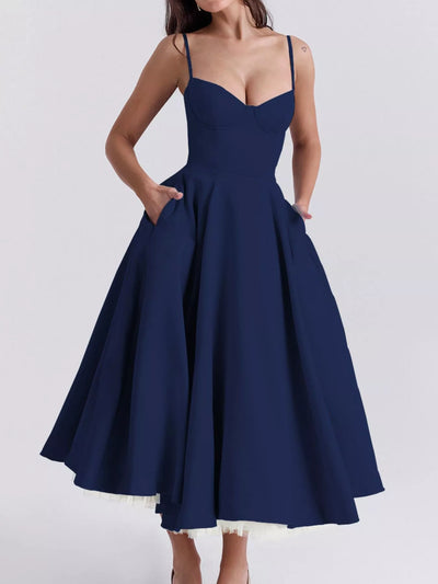 Sweetheart Neck A-Line Midi Dress - alternate view 25