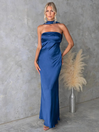Satin Tube Maxi Dress - alternate view 12