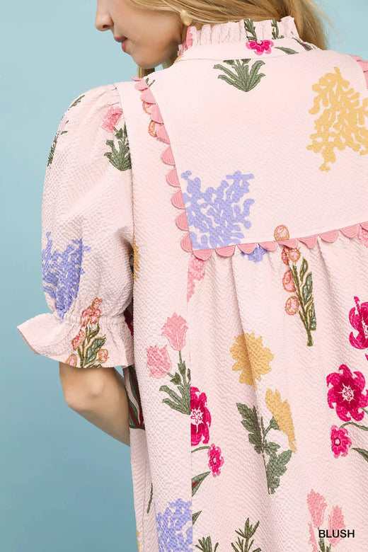 Multi Flower Print V-Neck Dress - alternate view 5