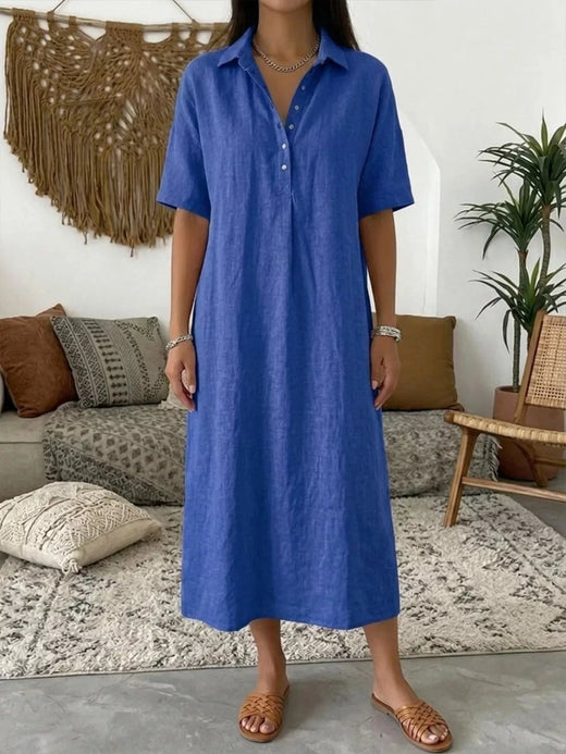 Button Detail Half Sleeve Dress - alternate view 5