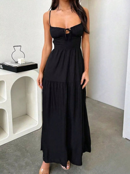 Lace Up Back Maxi Cami Dress