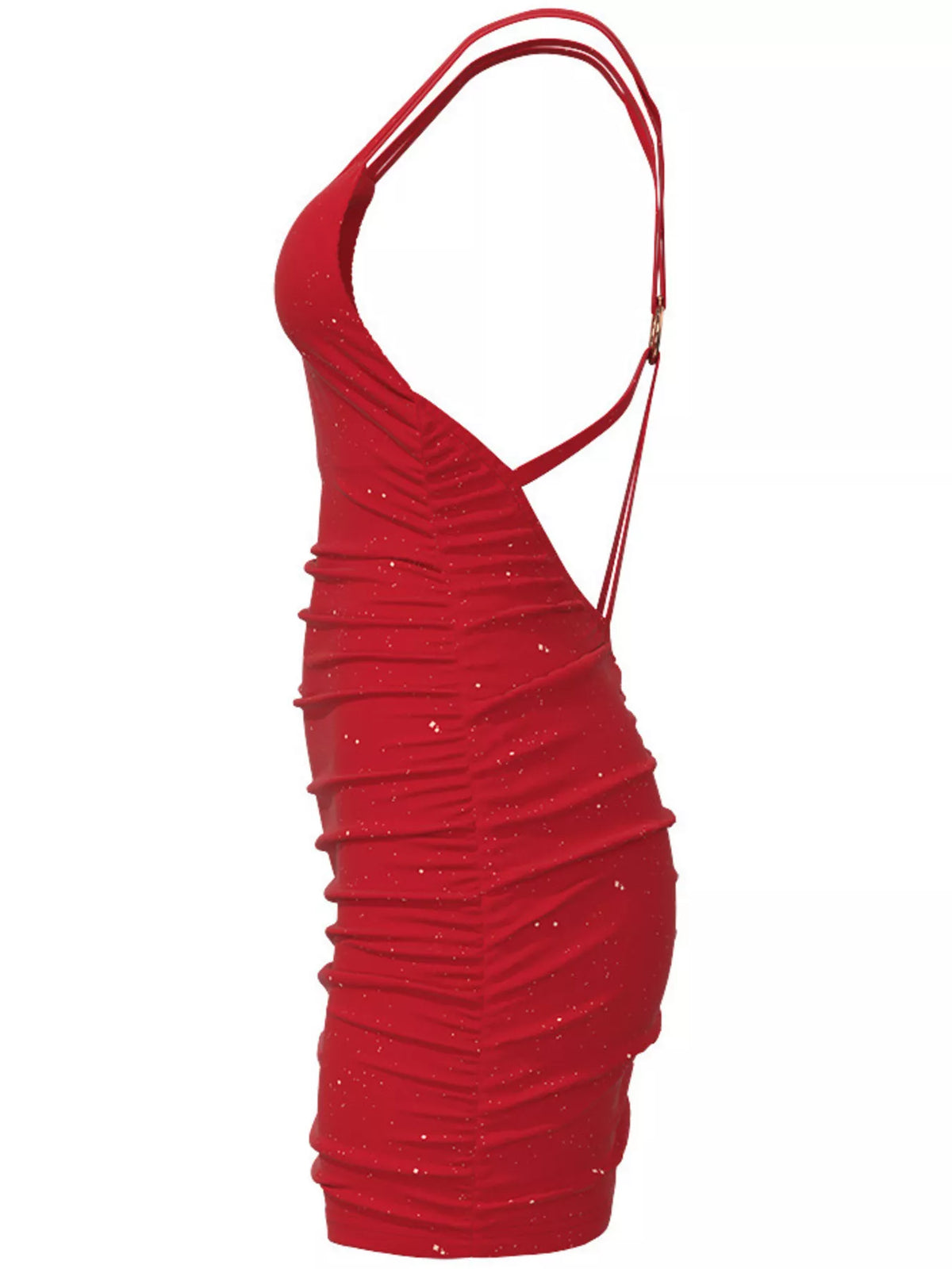 Glitter Ruched Bodycon Mini Dress - alternate view 5