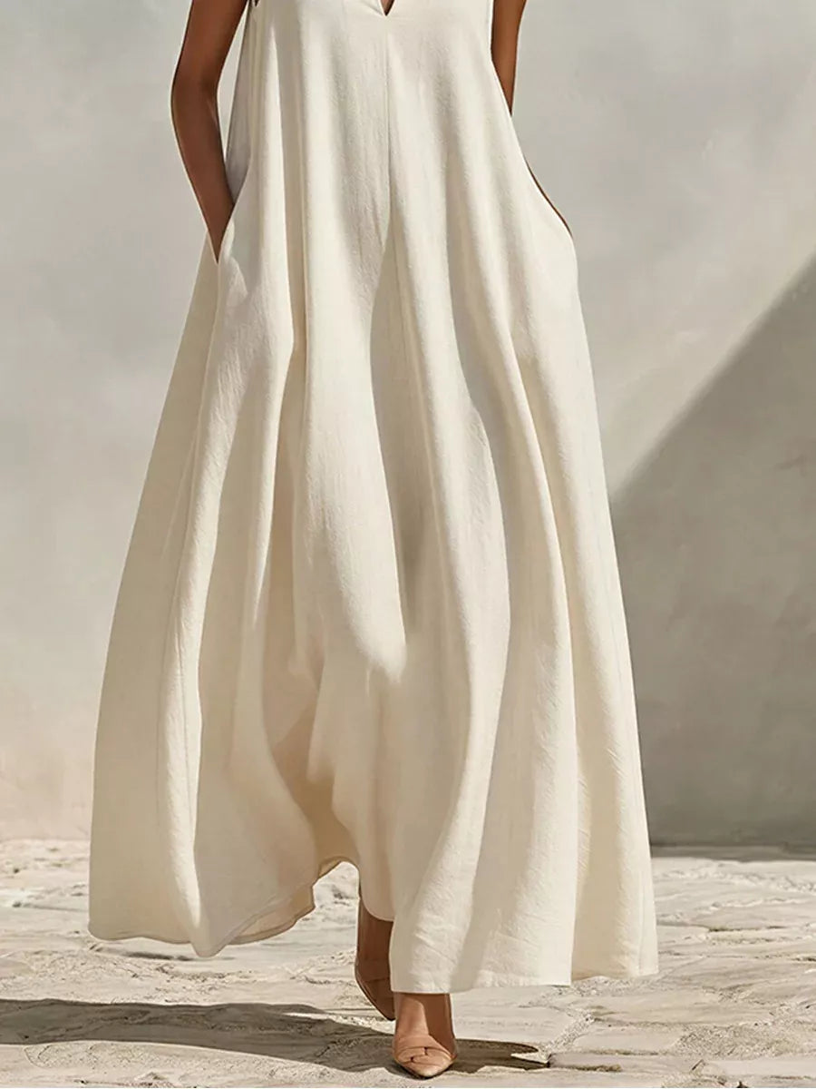 Sleeveless Maxi Dress with Side Pockets - alternate view 6