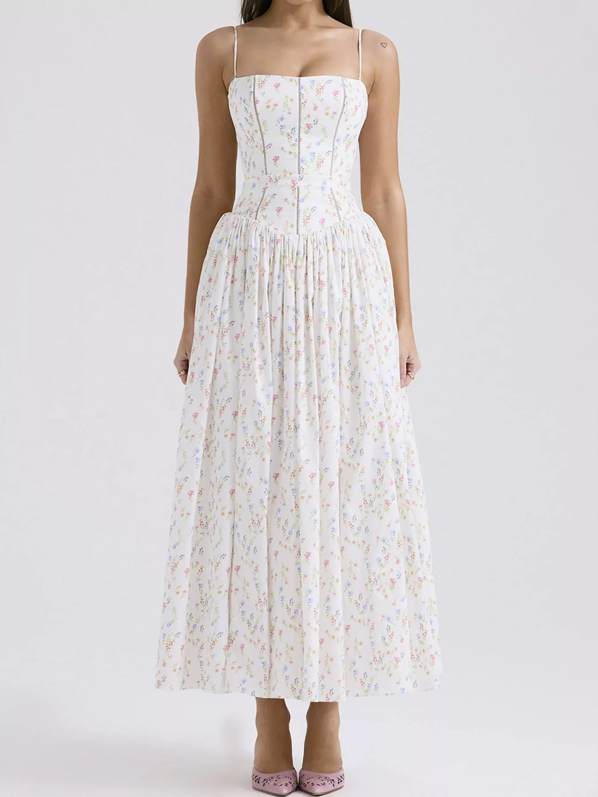 Floral Spaghetti Straps Midi Dress - alternate view 17