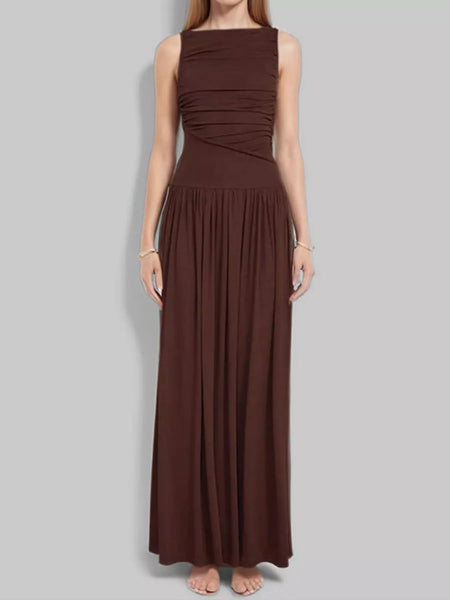 Full Size Ruched Sleeveless Maxi Dress Plus Size - alternate view 6
