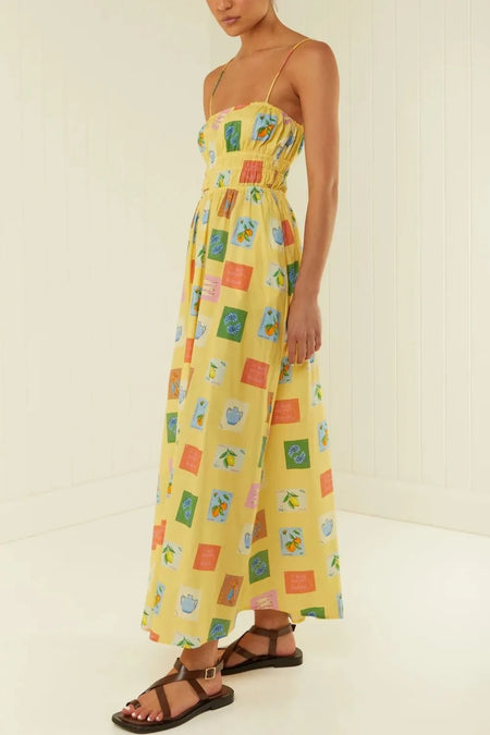 Printed Square Neck Sleeveless Maxi Cami Dress - alternate view 3