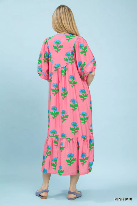 Floral Print Midi Dress - alternate view 3