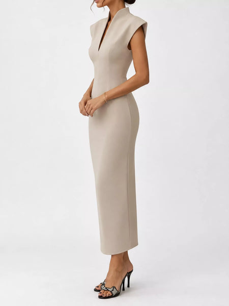Slit Sleeveless Bodycon Midi Dress - alternate view 11