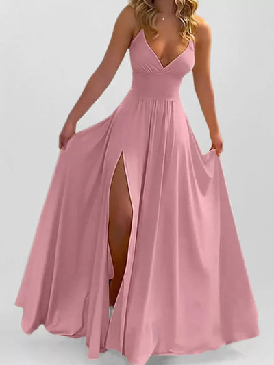 Full Size Sleeveless High-Slit Flowy Maxi Dress Plus Size - alternate view 4
