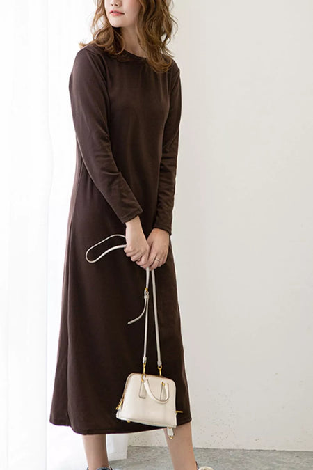Casual Long Sleeve Midi Dress - alternate view 9