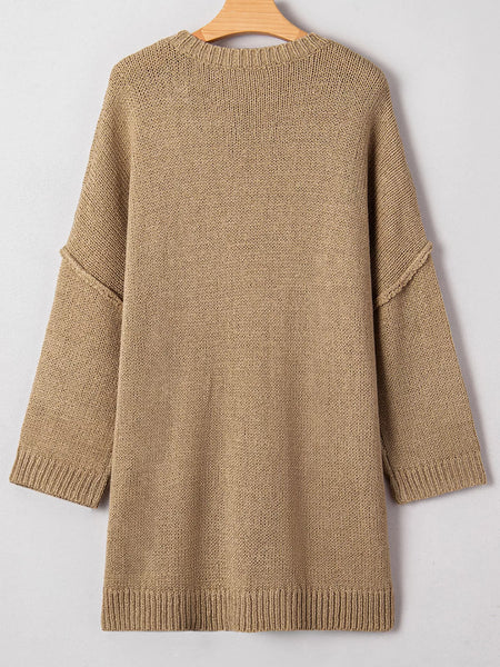 Oversize Drop Shoulder Slouchy Sweater Dress - alternate view 5