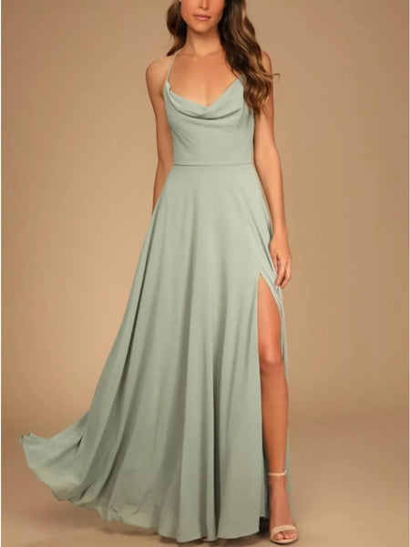 Slit Cowl Neck Maxi Dress - alternate view 2