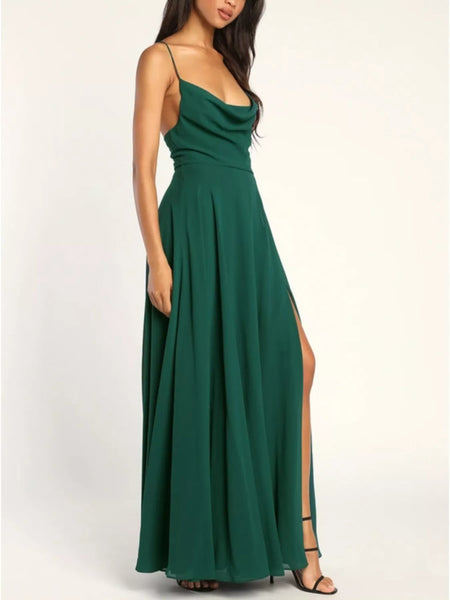 Slit Cowl Neck Maxi Dress - alternate view 11