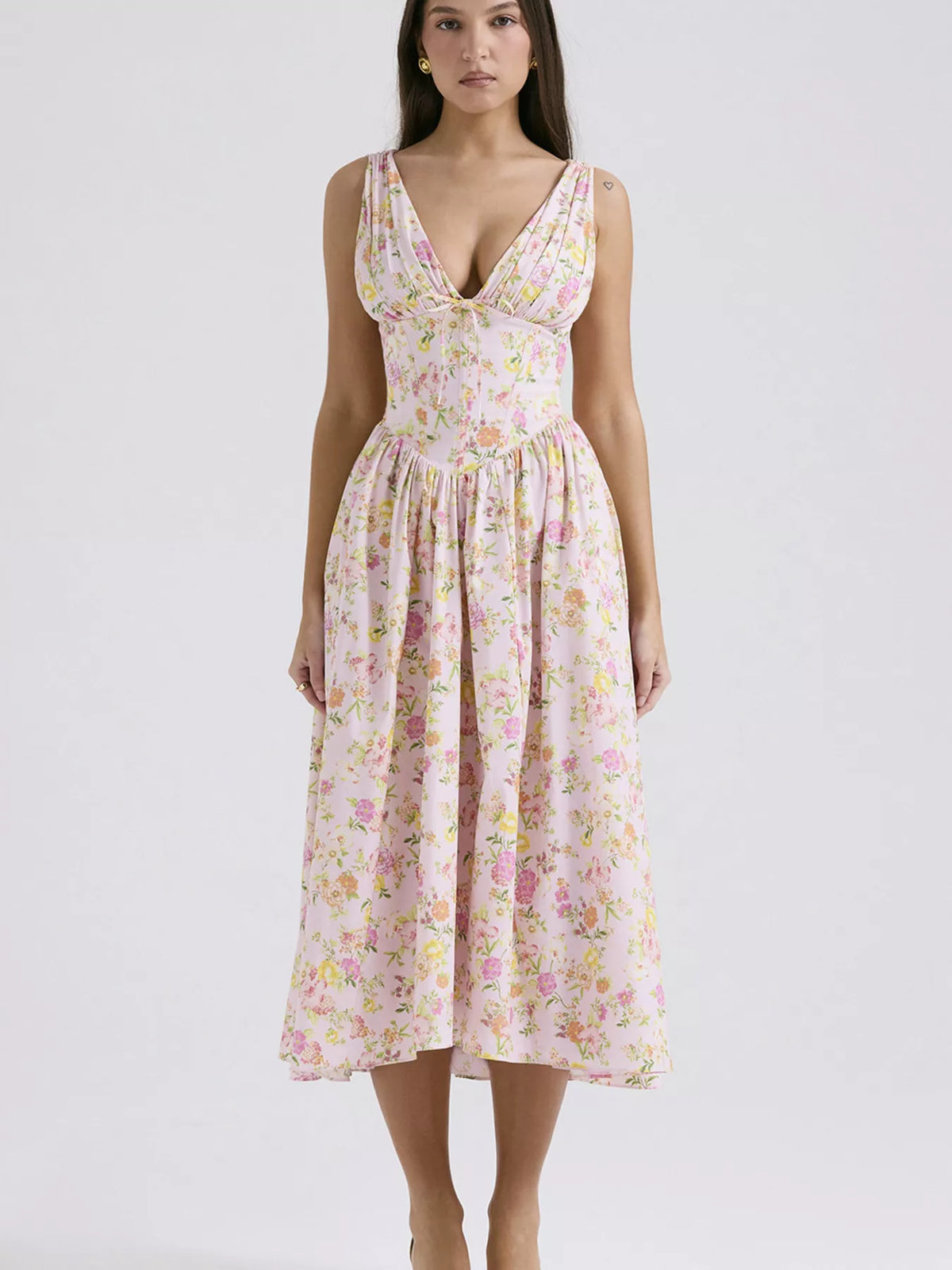 V-Neck Sleeveless Midi Dress - alternate view 10