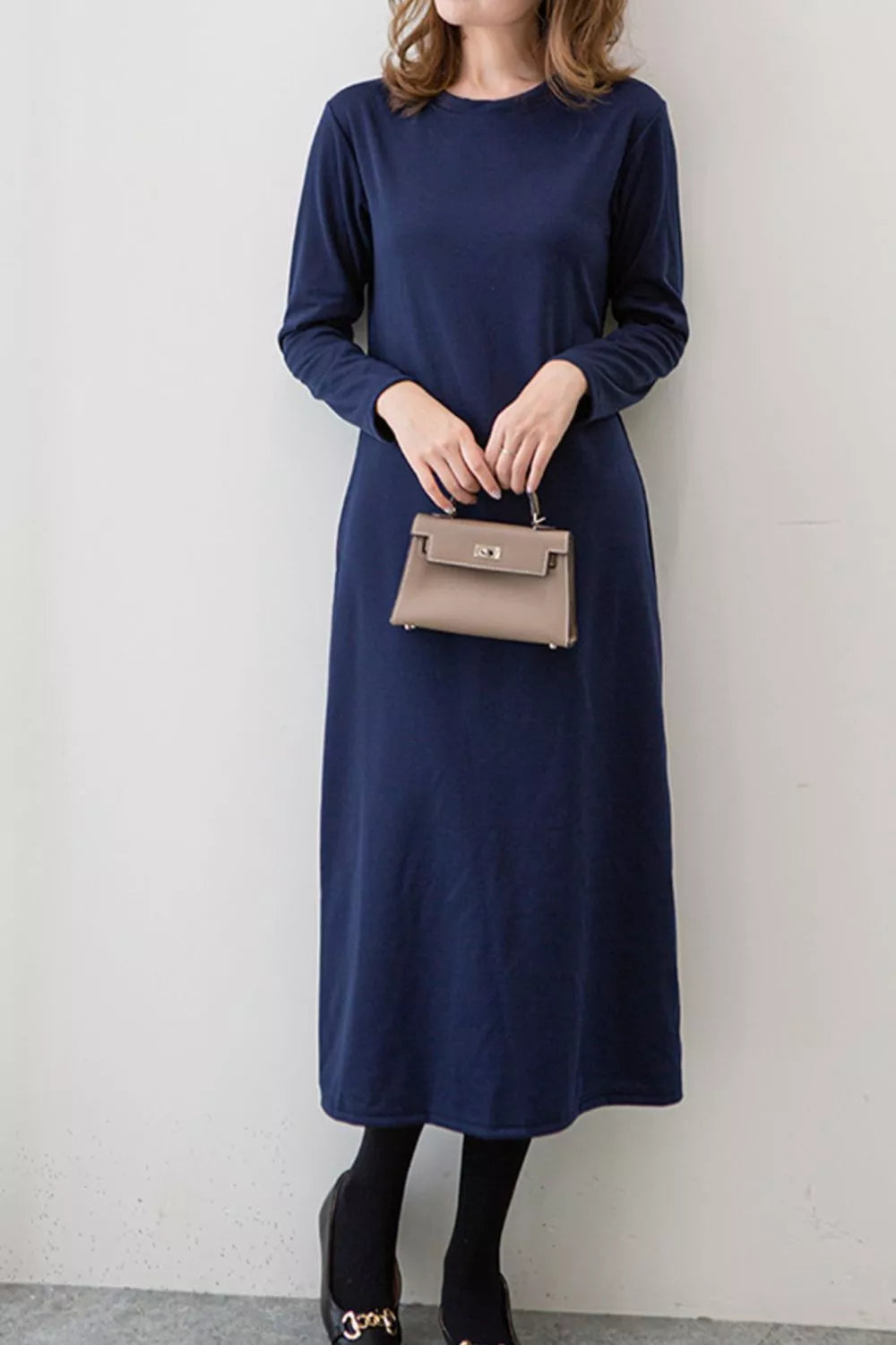 Casual Long Sleeve Midi Dress - alternate view 6