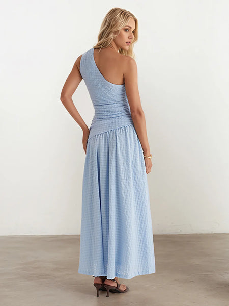 Textured Single Shoulder Dress - alternate view 2