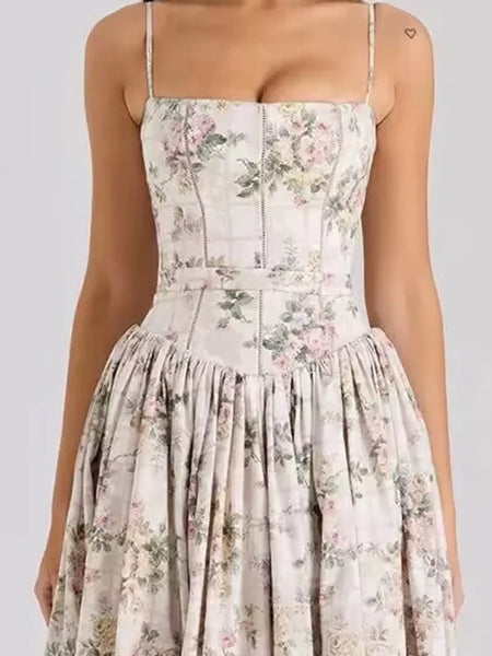 Floral Spaghetti Straps Midi Dress - alternate view 48