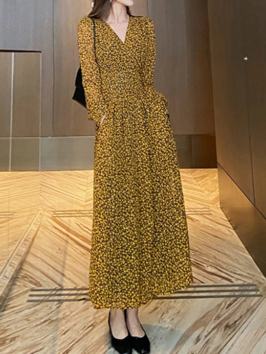 Floral Print Long Sleeve Dress - alternate view 6
