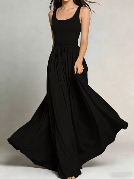 Sleeveless Solid Color Maxi Dress - alternate view 4