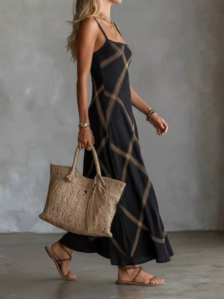Full Size Square Neck Maxi Dress Plus Size - alternate view 3
