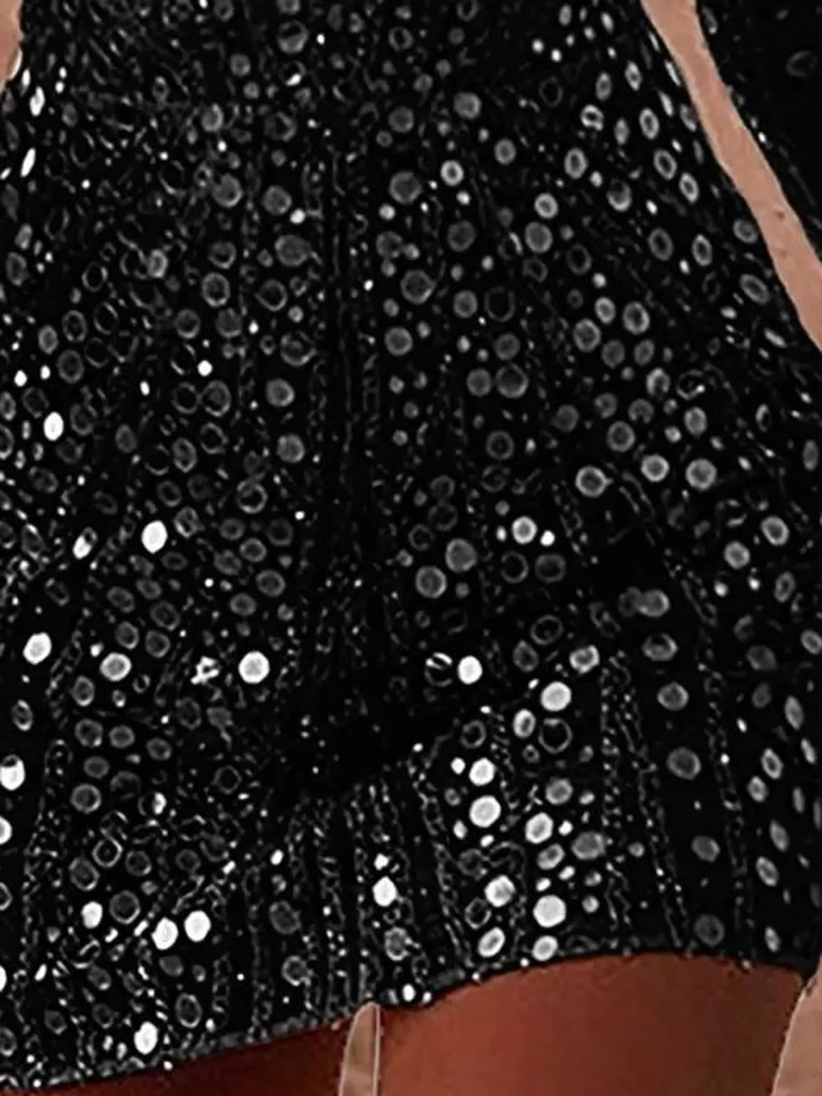 V-Neck Sequin Embellished Long Sleeve Mini Dress - alternate view 4