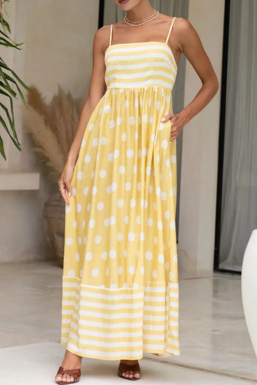 Polka Dot Square Neck Cami Dress
