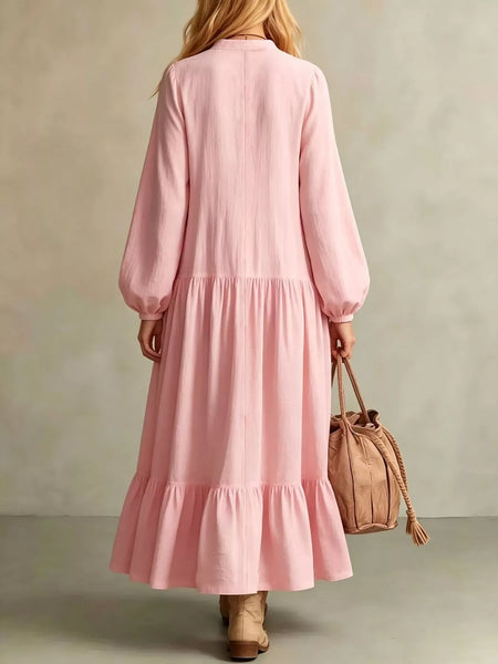 Button Front Tiered Maxi Dress - alternate view 7