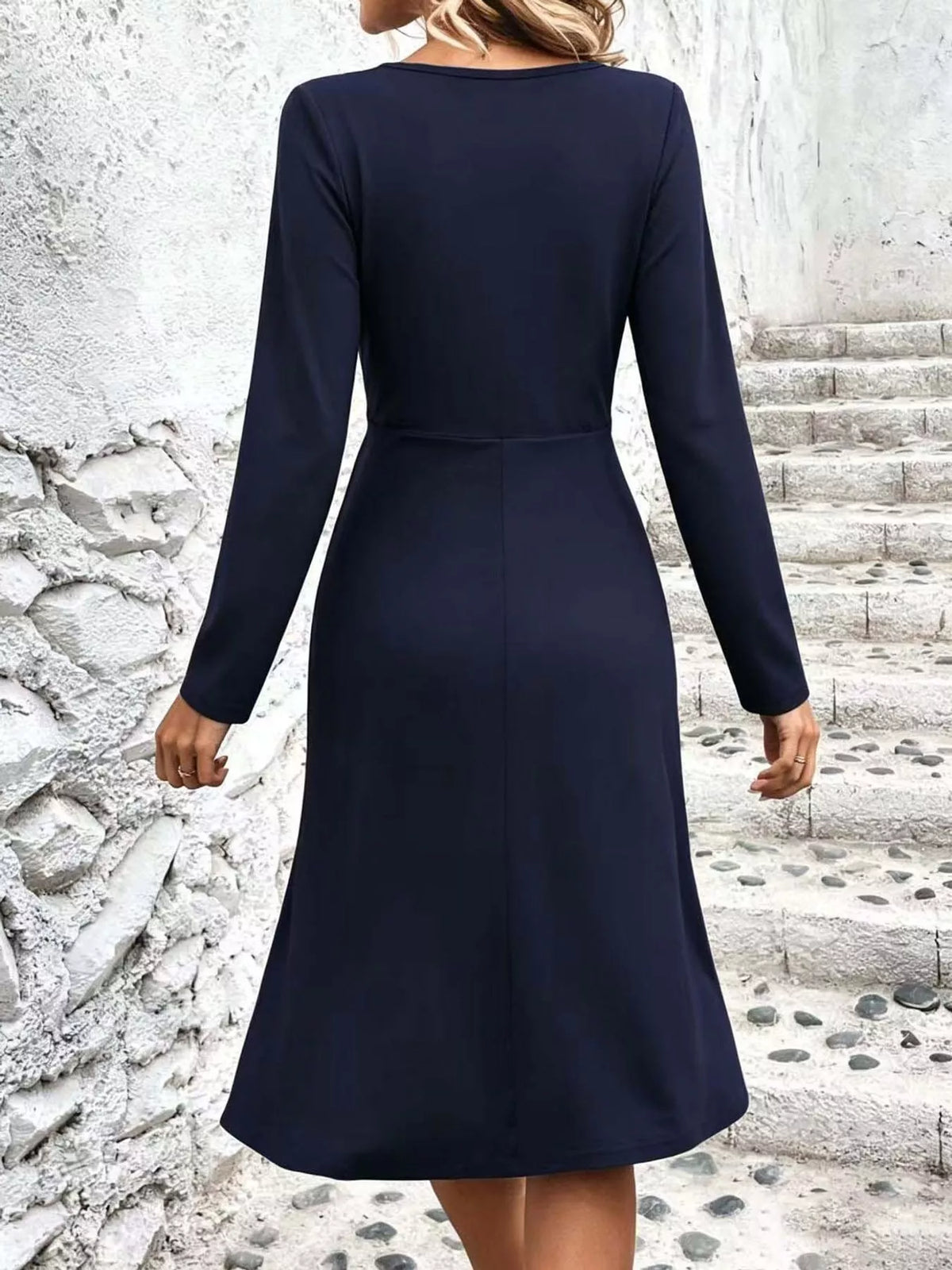 Full Size Ruched Front Midi Dress Plus Size - alternate view 13
