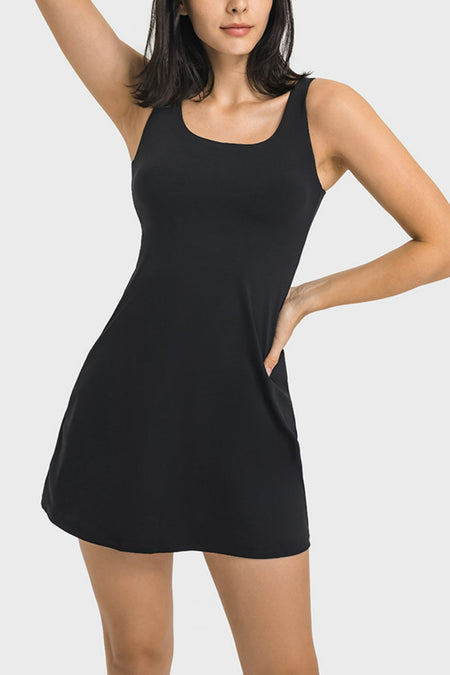 Millennia Square Neck Sports Tank Dress with Full Coverage Bottoms - alternate view 9