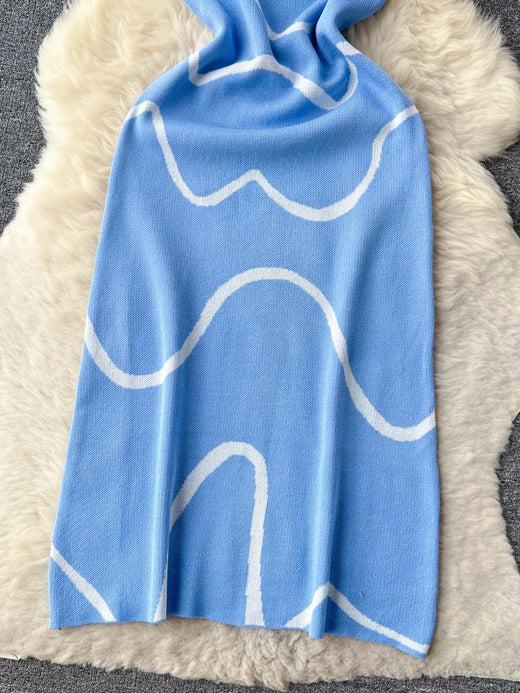 Wave Pattern Knit Midi Dress - alternate view 3