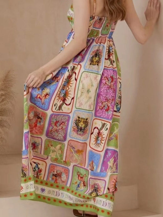 Printed Square Neck Cami Dress - alternate view 4