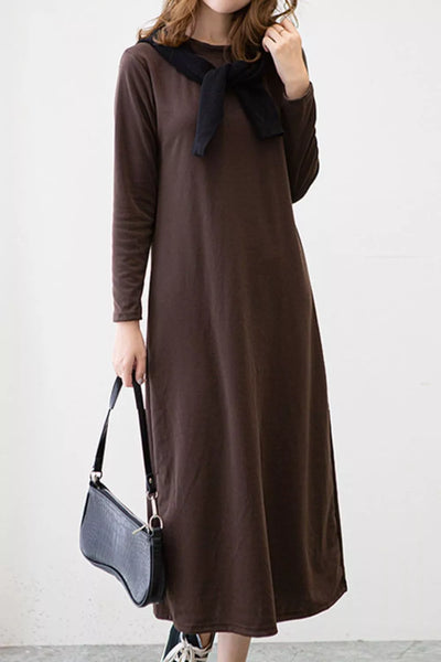 Casual Long Sleeve Midi Dress - alternate view 8