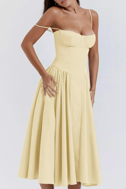 Sweetheart Neck Ruched Midi Dress - alternate view 5