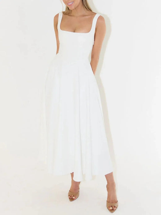 Square Neck Sleeveless Midi Dress - alternate view 2