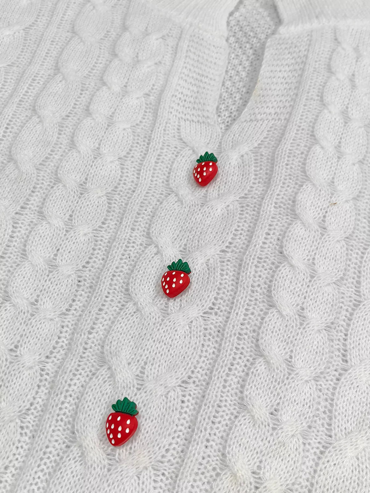Plus Size Strawberry Cable Knit Sweater Dress - alternate view 5