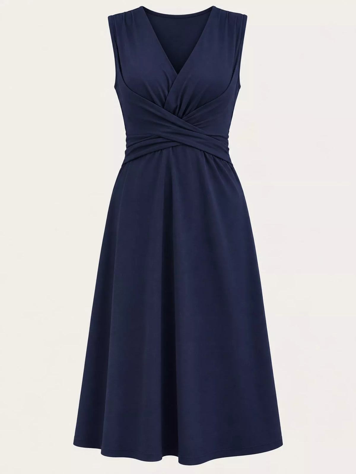 Full Size Ruched Front Midi Dress Plus Size - alternate view 55