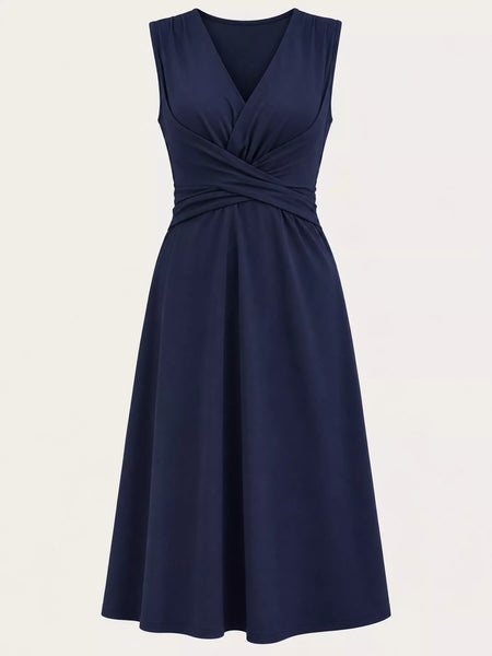 Full Size Ruched Front Midi Dress Plus Size - alternate view 55