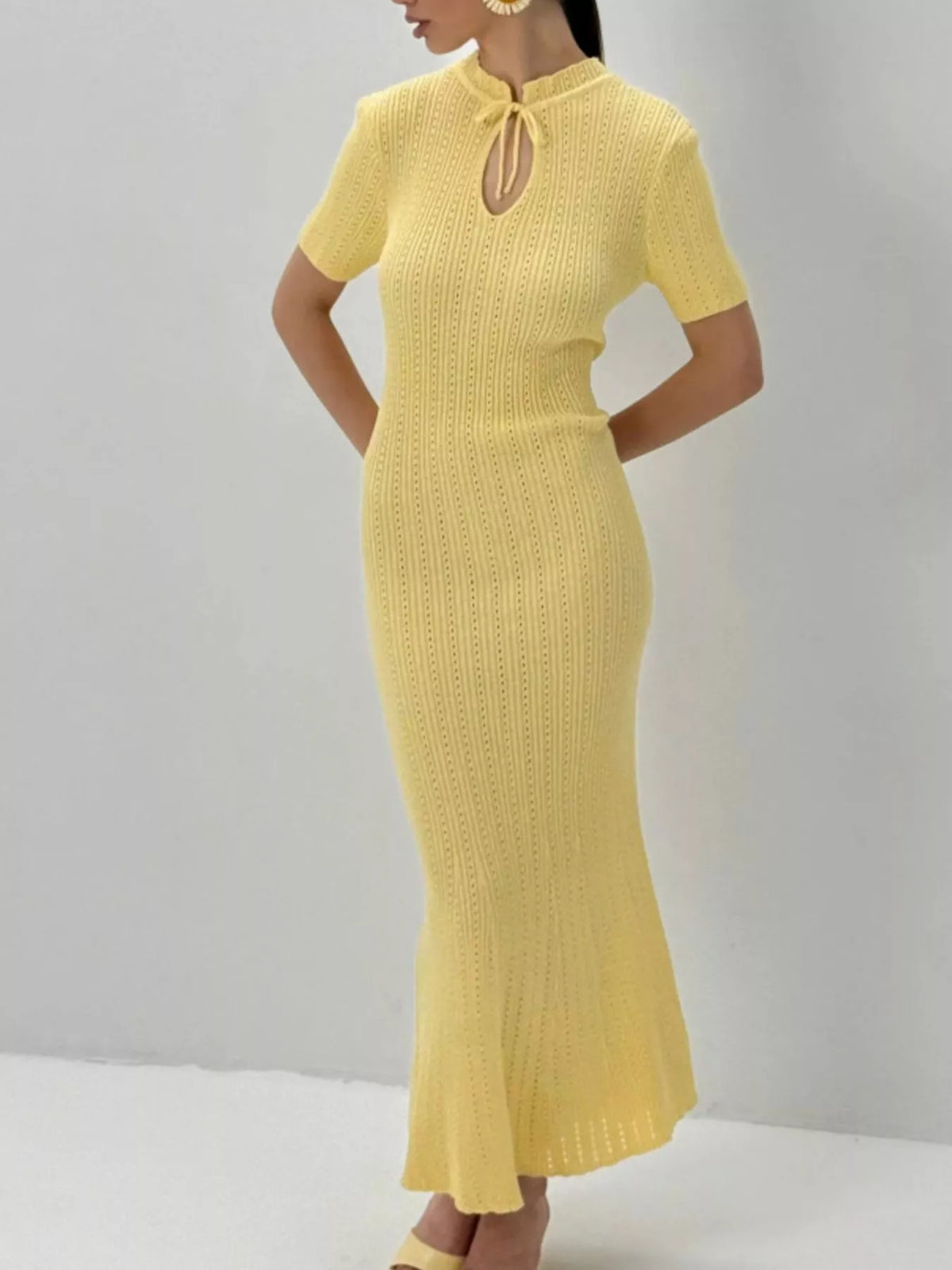 Short Sleeve Knitted Mermaid Dress - alternate view 11