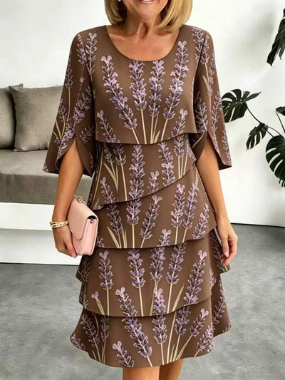 Floral Print Ruffle Hem Dress - alternate view 7