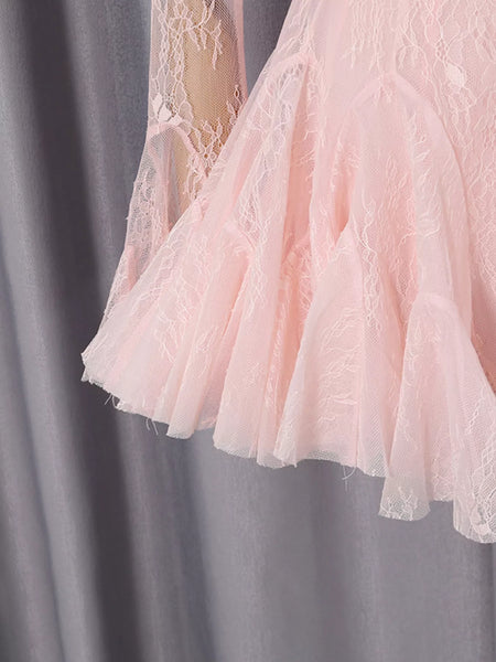 Lace Flare Sleeve Mini Dress - alternate view 15