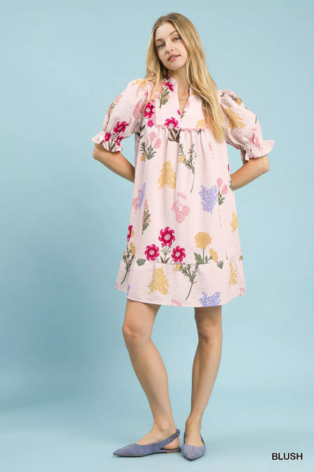 Multi Flower Print V-Neck Dress - alternate view 4
